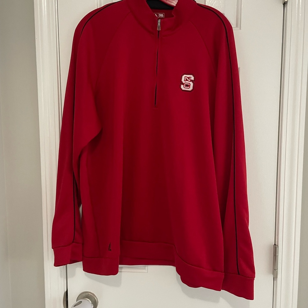 adidas Men's Red Zip-Up Sweater